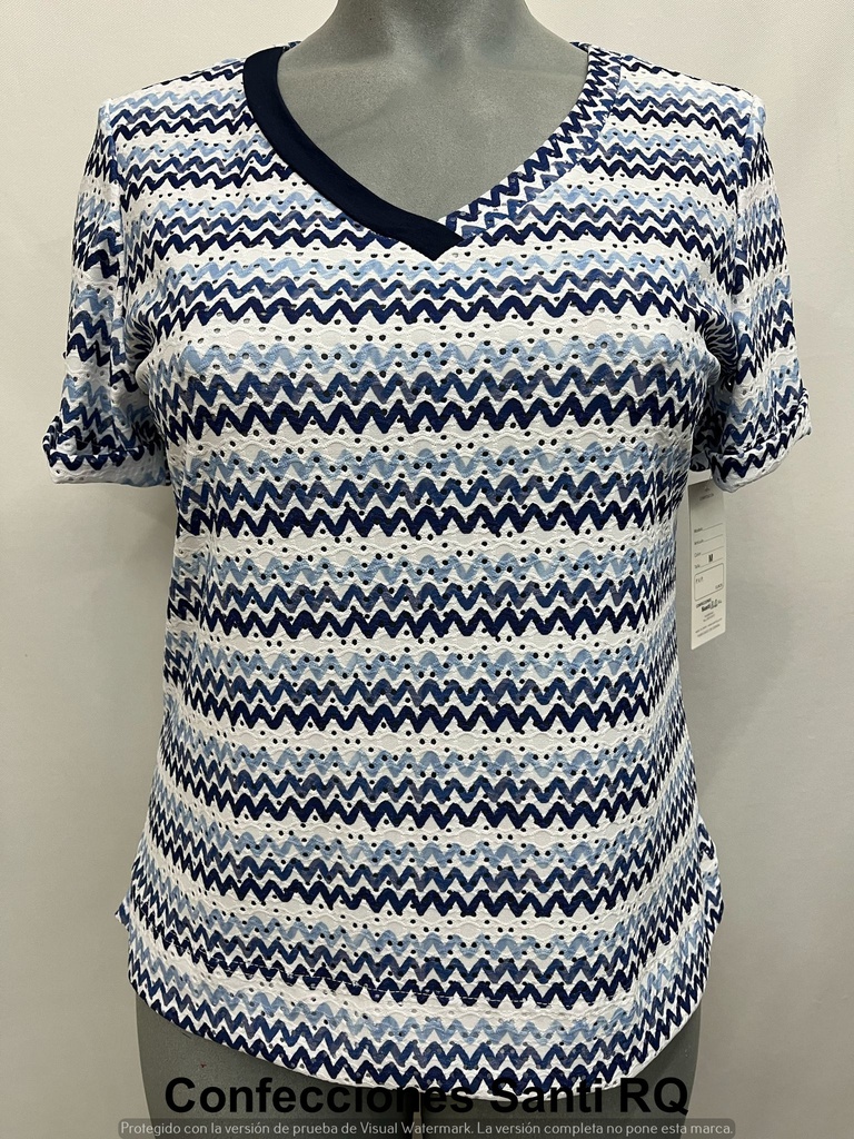 camisseta escote pico manga vuelta
