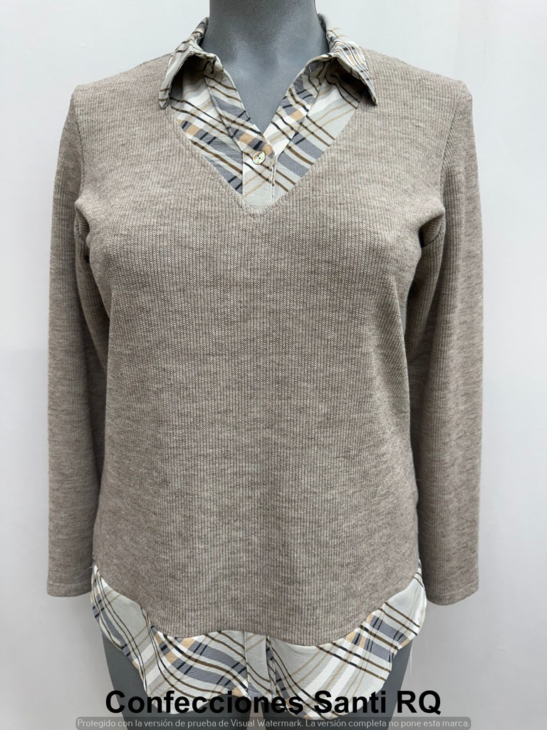 CAMISETA FALDON CUELLO CAMISERO