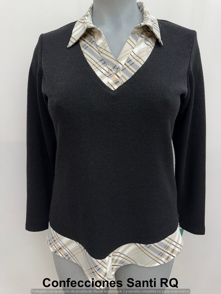 CAMISETA FALDON CUELLO CAMISERO