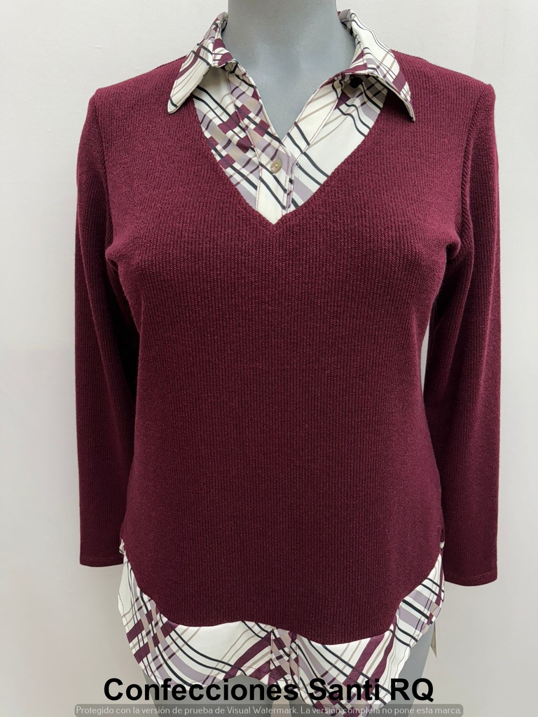 CAMISETA FALDON CUELLO CAMISERO