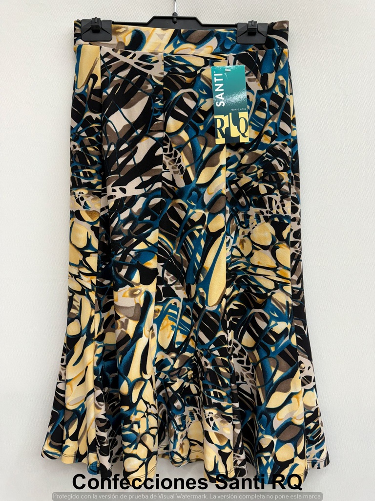 FALDA 10  GODETS PUNTO LISA/ESTAMPADA