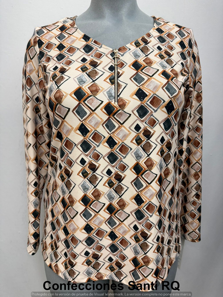 CAMISETA ESCOTE PICO CREMALLERA