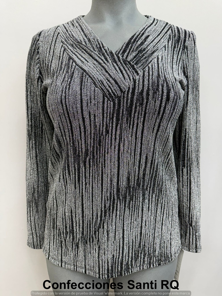 CAMISETA ESCOTE PLIEGUES LUREX