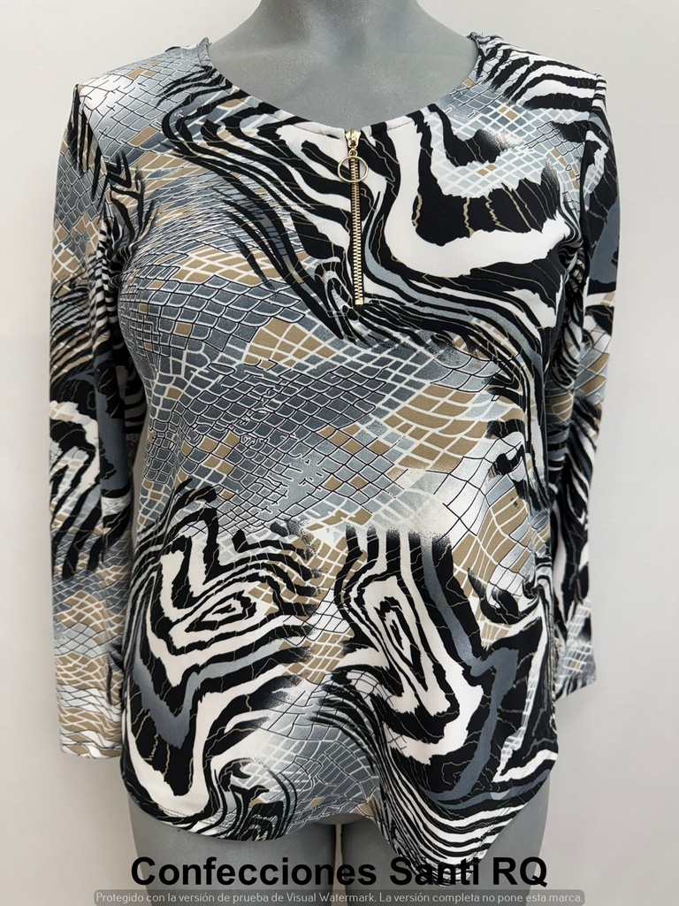 CAMISETA ESCOTE PICO CREMALLERA