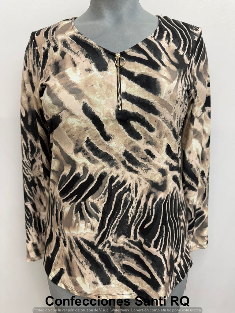 CAMISETA ESCOTE PICO CREMALLERA