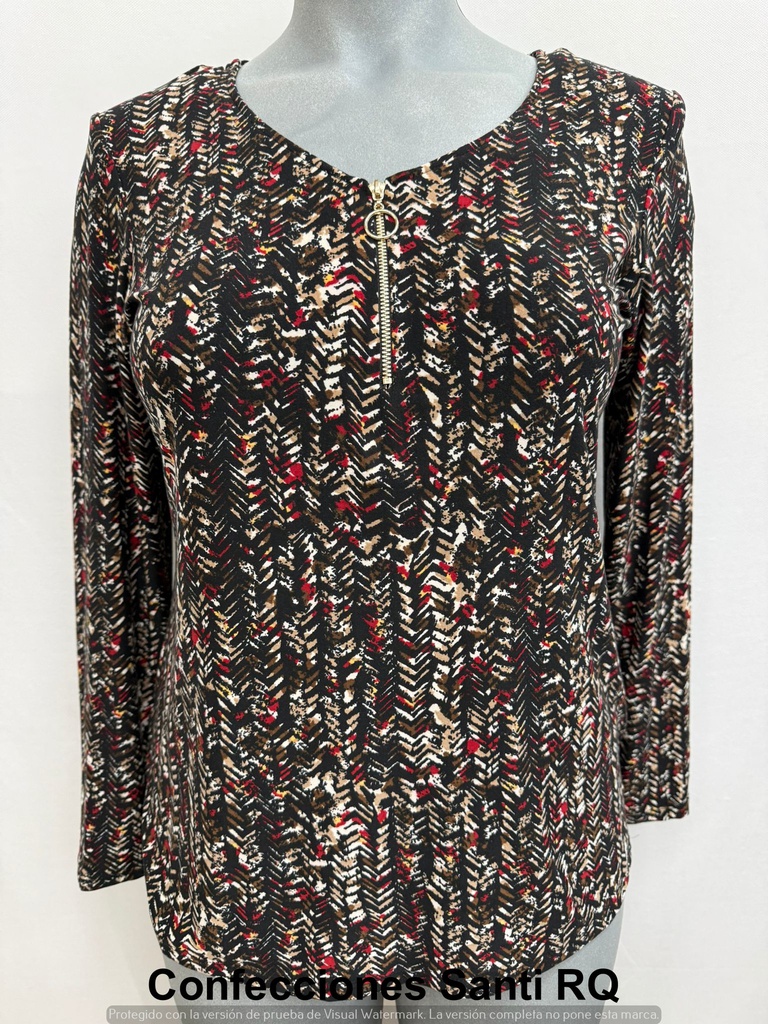 CAMISETA ESCOTE PICO CREMALLERA