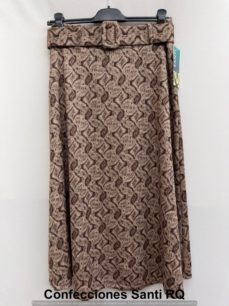FALDA CAPA CINTURON ESTAMPADA