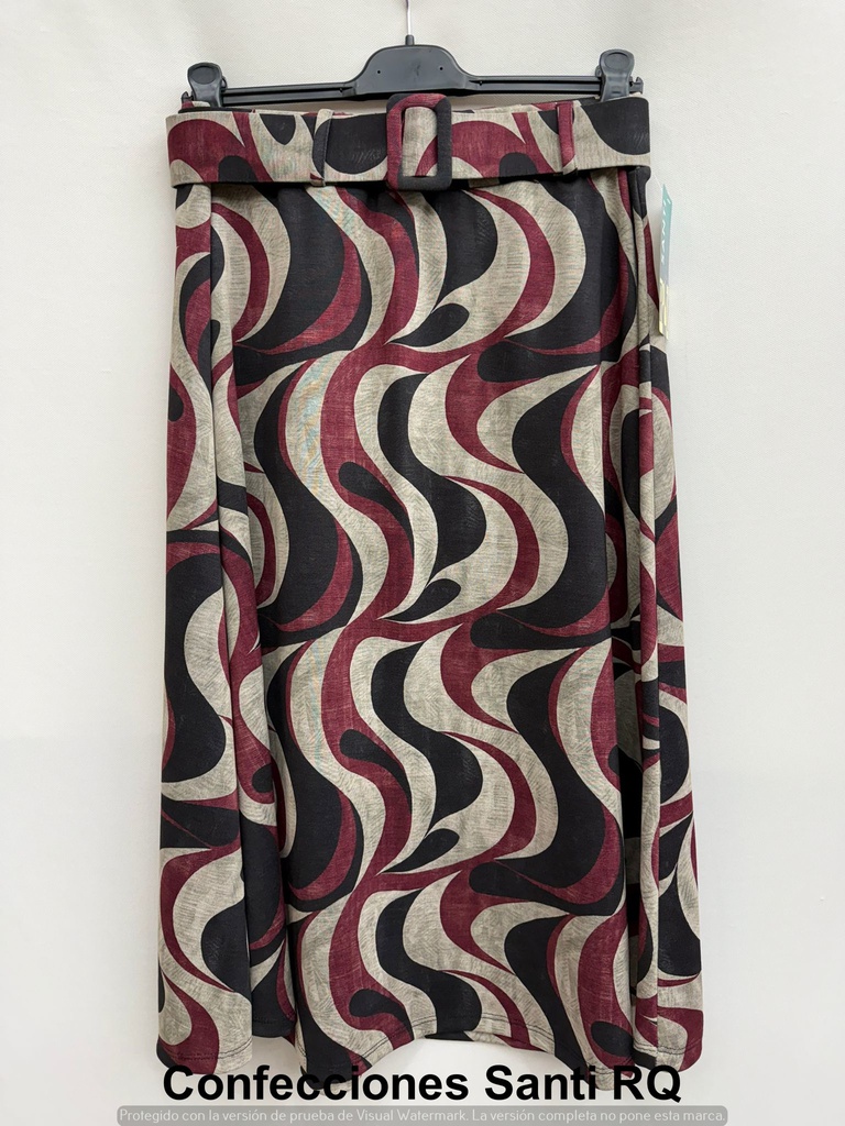 FALDA CAPA CINTURON ESTAMPADA