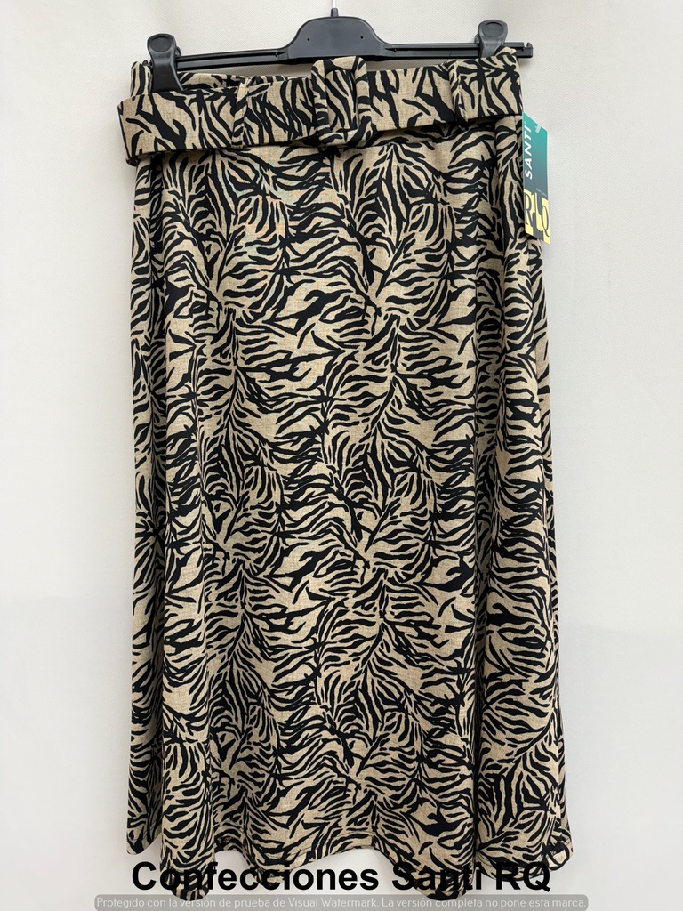 FALDA CAPA CINTURON ESTAMPADA