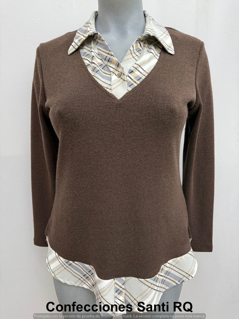 CAMISETA FALDON CUELLO CAMISERO