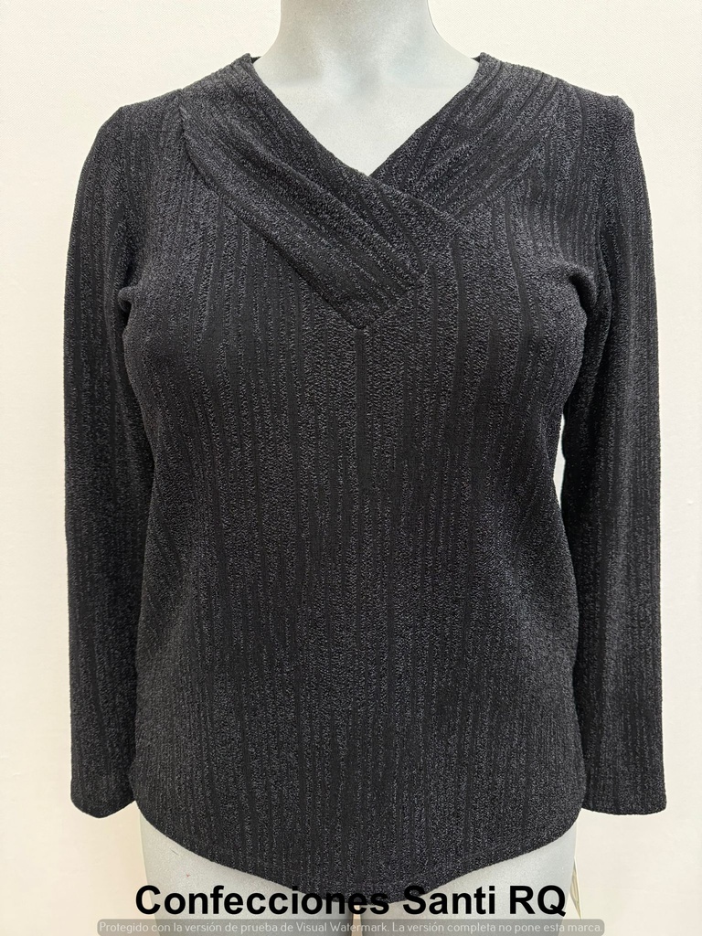 CAMISETA ESCOTE PLIEGUES LUREX