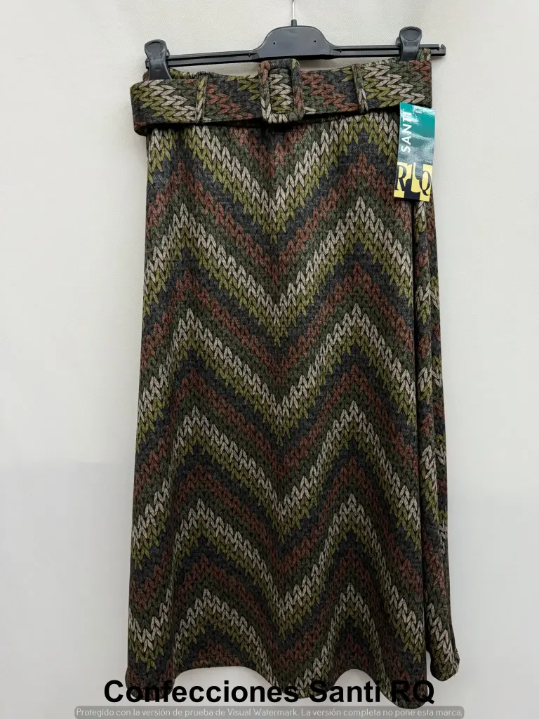 FALDA CAPA CINTURON ESTAMPADA