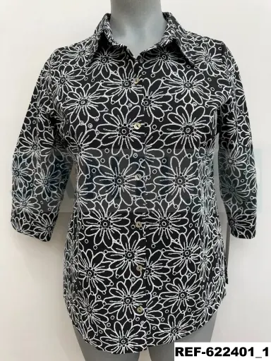 camisa bajo ancho  bordado