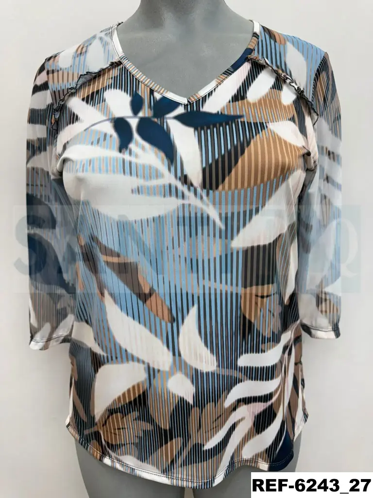 camiseta punto combinado tul