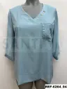 blusa escote pico tres botones