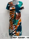 vestido escote pico pliegue estampado