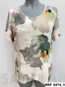blusa piquetas manga estampada