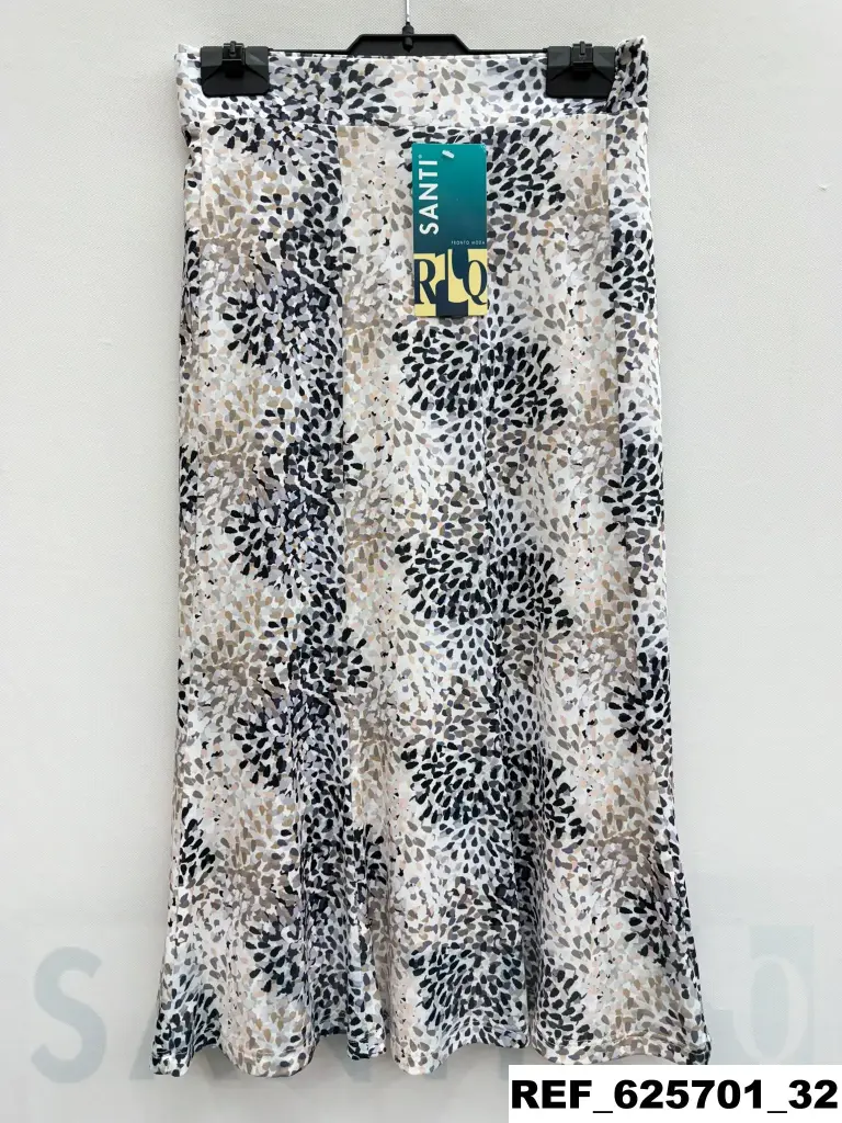 falda diez godet punto estampada