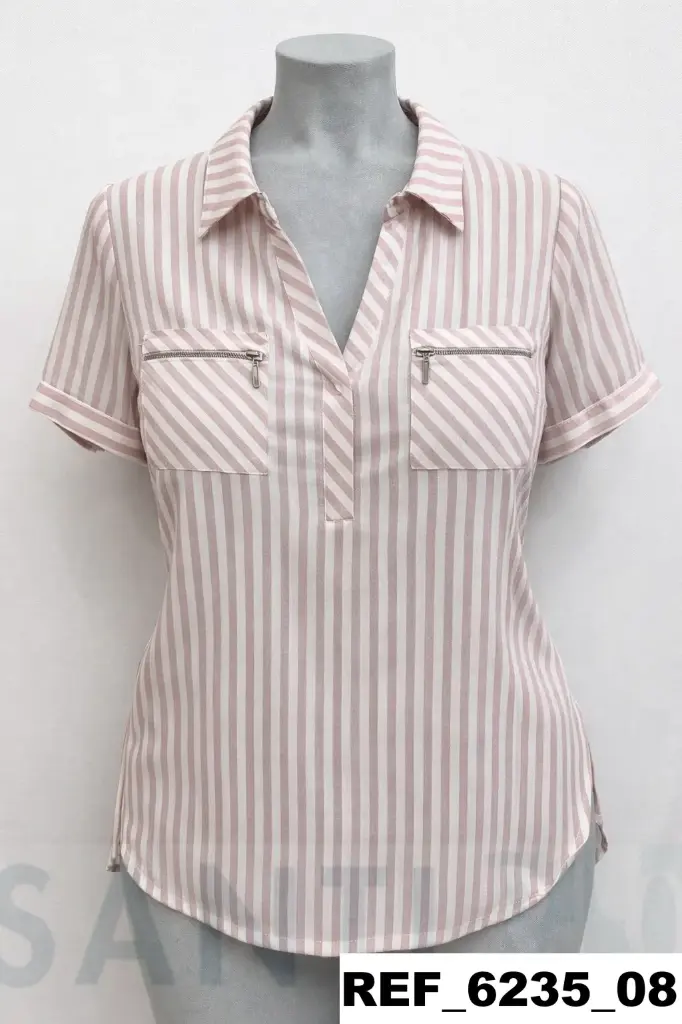 blusa bolsillos bies cremallera 