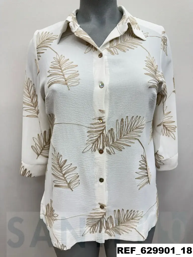 blusa bajo ancho bordada