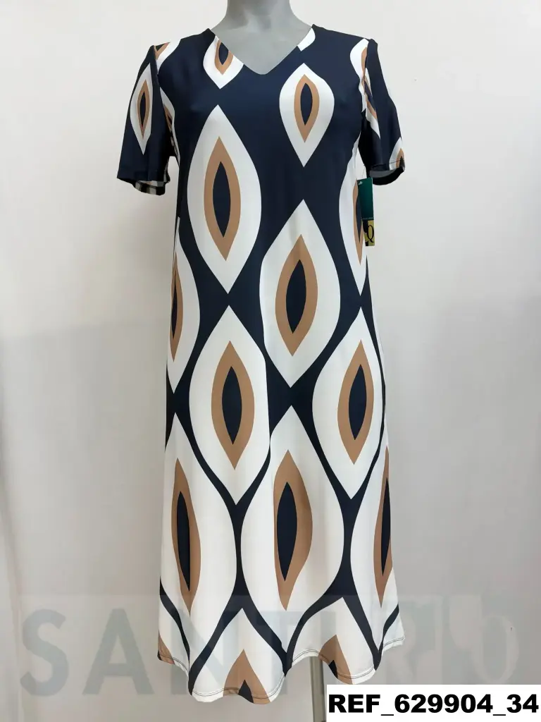 vestido evase punto cenefa