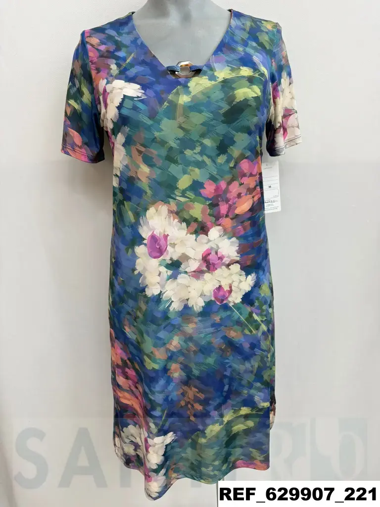 vestido punto octagono escote