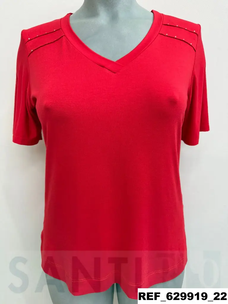 camiseta nervios hombro strass