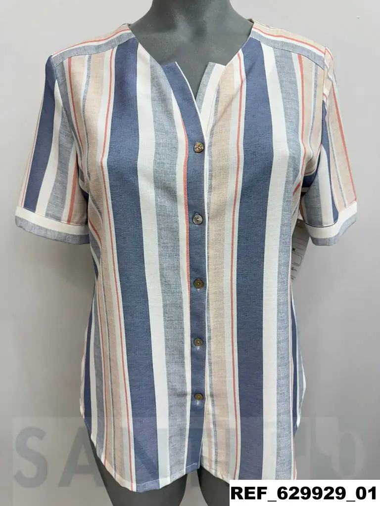 camisa raya cuello panadera