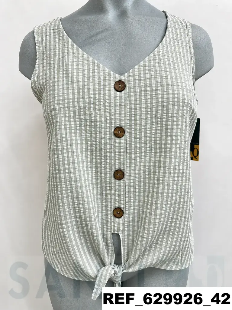 camisa atado delantero cuadrillé