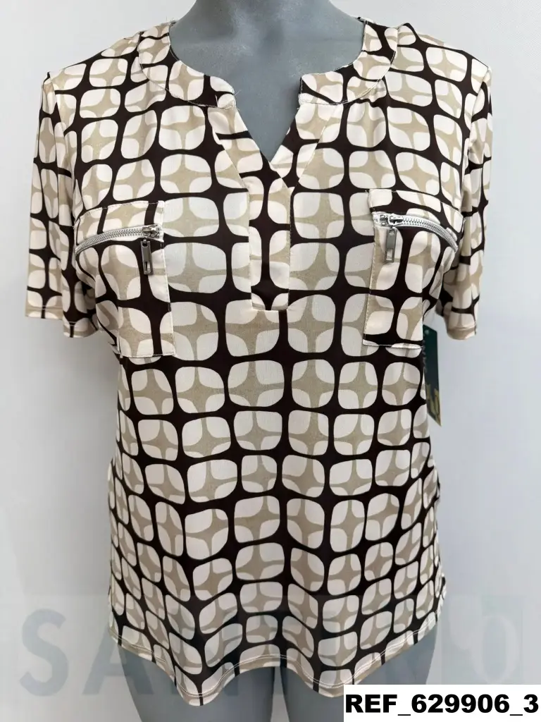 camiseta punto estampado cremalleras M/C