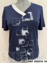 camiseta c/pico bicolor