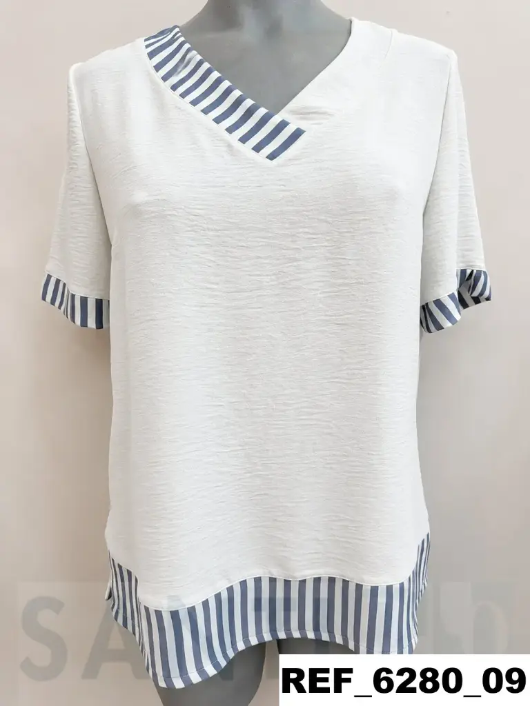 blusa escote faldon raya lisa