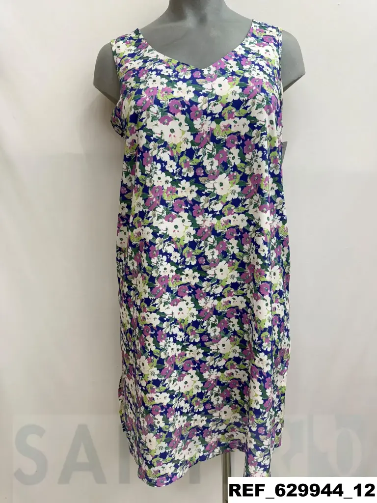 vestido viscosa plana
