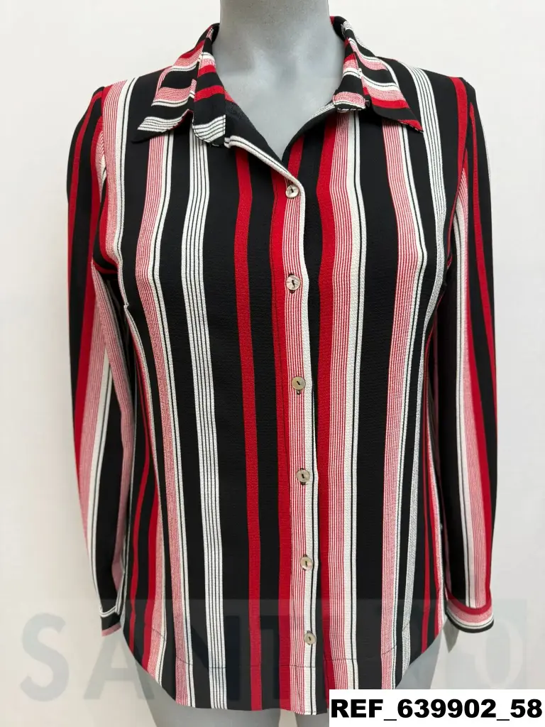 camisa rayas bajo ancho