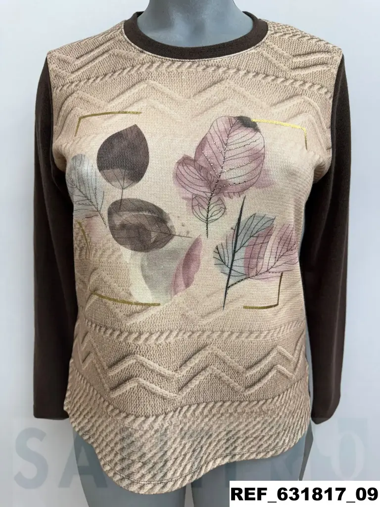 camiseta CUADROS/HOJAS
