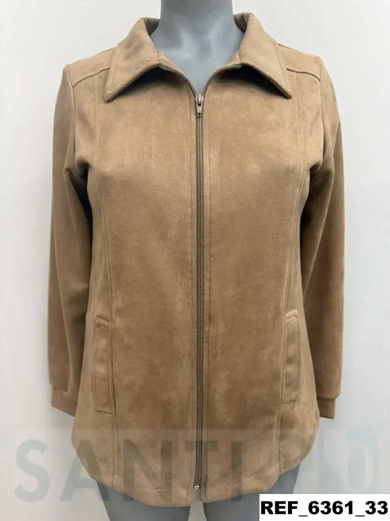 sobrecamisa antelina cremallera lisa