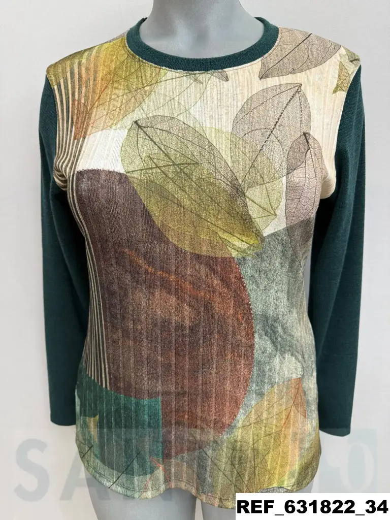 camiseta hojas brillante