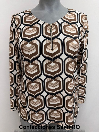 [617600] CAMISETA ESCOTE PICO CREMALLERA