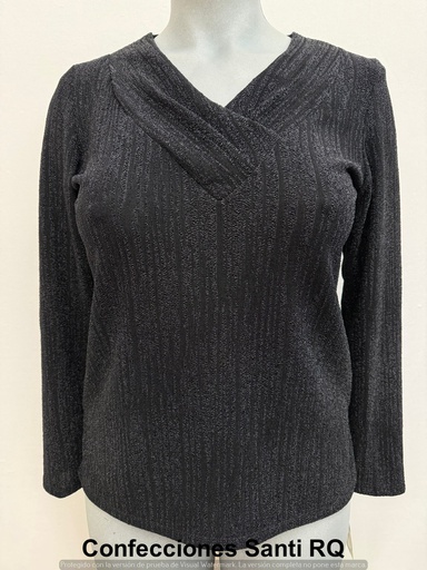 [614501] CAMISETA ESCOTE PLIEGUES LUREX