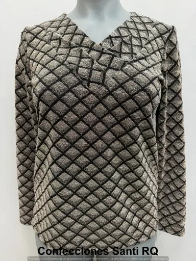 [614500] CAMISETA ESCOTE PLIEGUES BISU