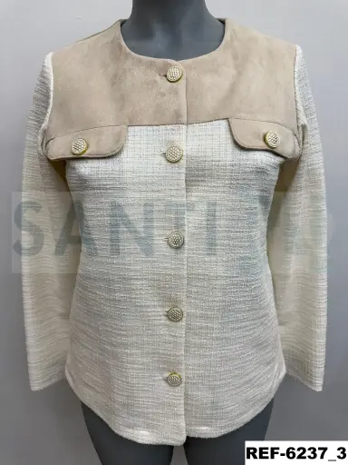 [623700] chaqueta chanel combinada antelina