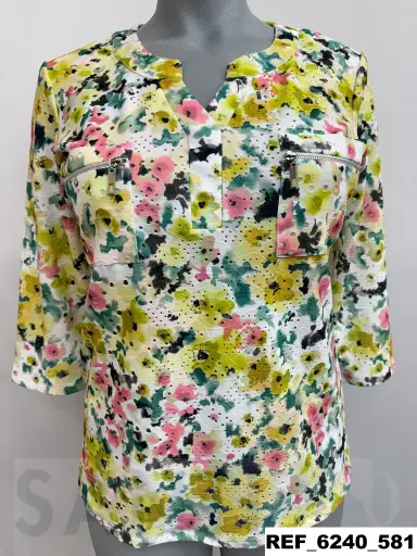 [624000] camiseta dos bolsillos cremallera