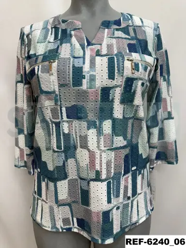 [624000] camiseta dos bolsillos cremallera