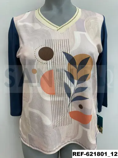 [621801] camiseta escote galon