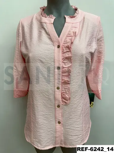 [624200] camisa volante cruce y cuello