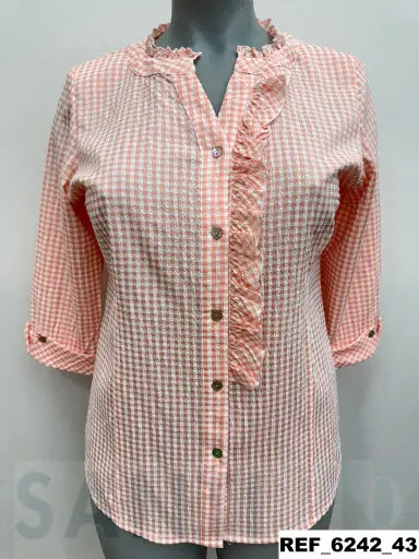 [624200] camisa volante cruce y cuello