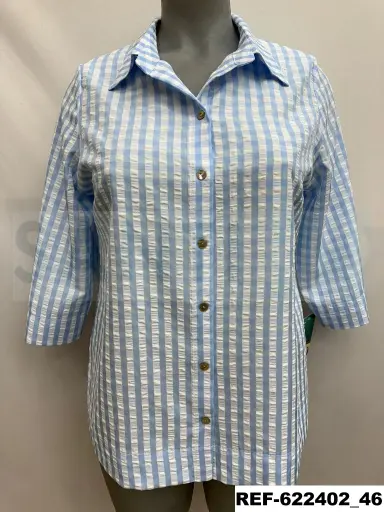 [622402] camisa bajo ancho  cuadro