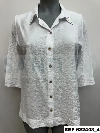 [622403] camisa bajo ancho  STRASS