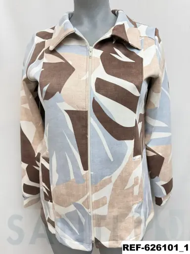 [626101] sobrecamisa antelina estampada