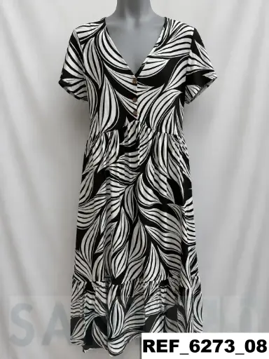 [627300] vestido rizo pecho volante